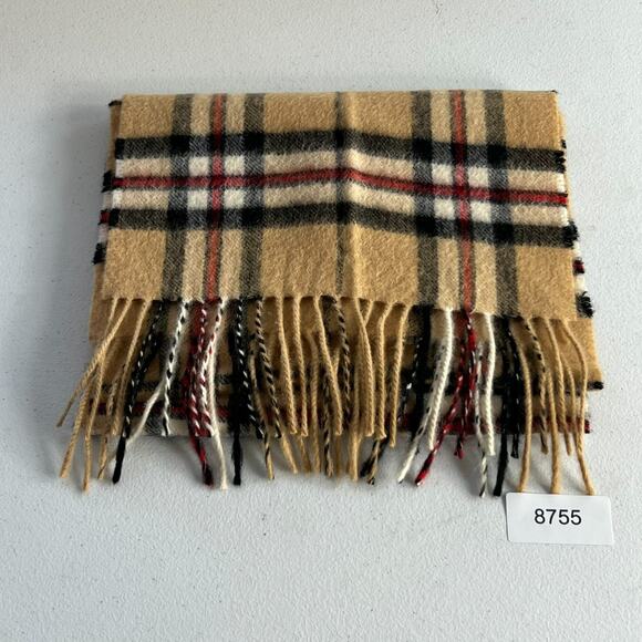 Heritage Collection Soft Cashmere Scarf With Fringe Brown Plaid 62" x 10" - Picture 7 of 7